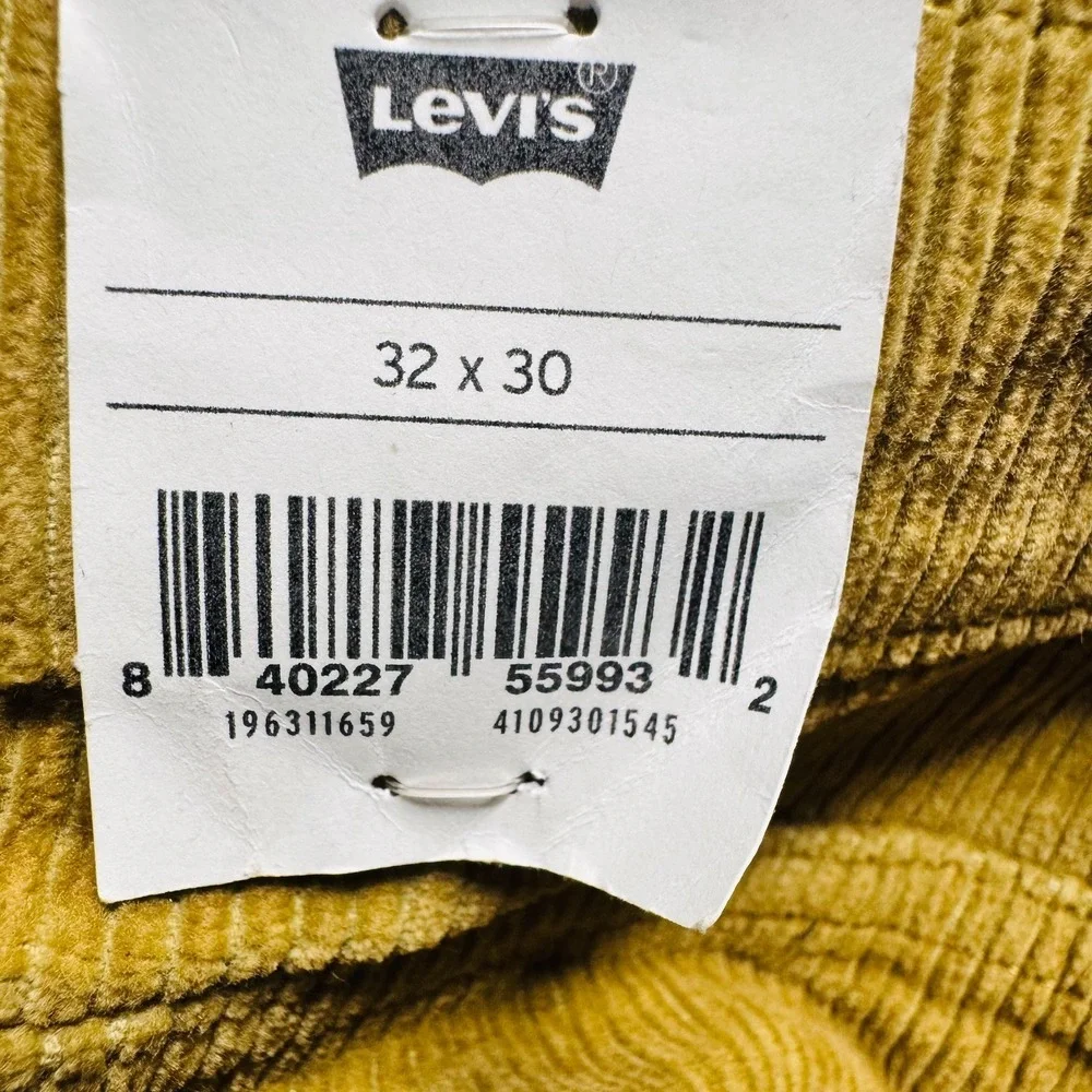 Levi's 314 Shaping Straight‎ Corduroy Pants Tan Size 32x30 NWT Mid Rise Men's